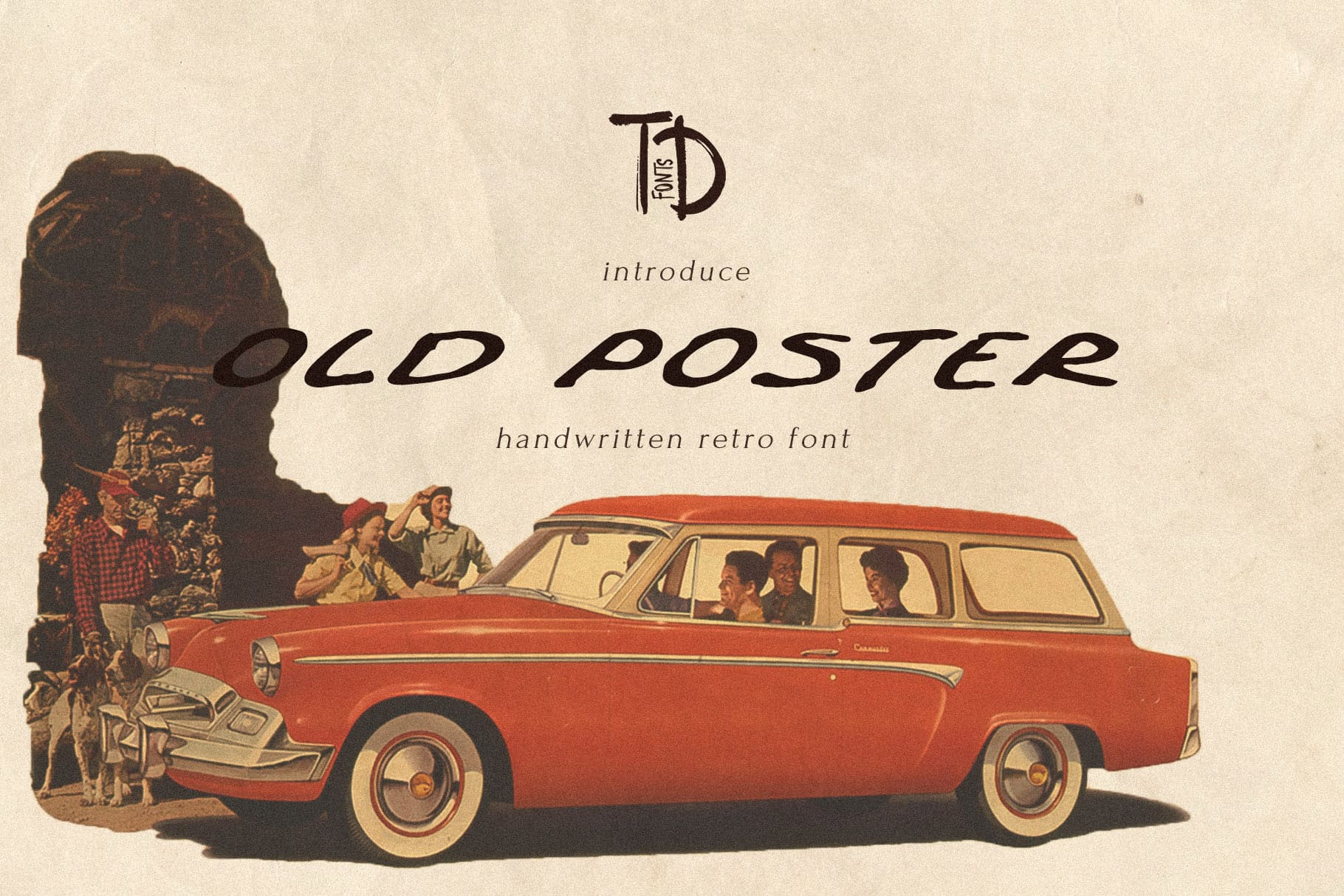 Old poster retro handwriting font