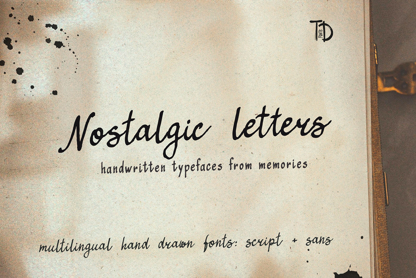 Nostalgic letters handwriting script sans font duo vintage