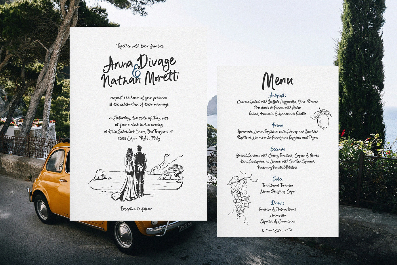 Fichi from Capri whimsical script font handwriting modern handwritten calligraphy