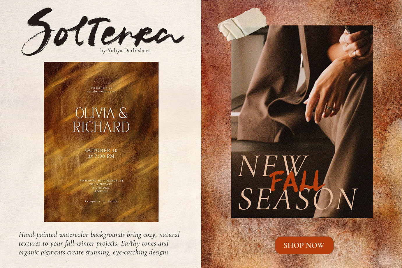 Autumn & Fall Paper Textures – Cozy Watercolor Backgrounds with Stripes, Plaid & Polka Dots | Solterra