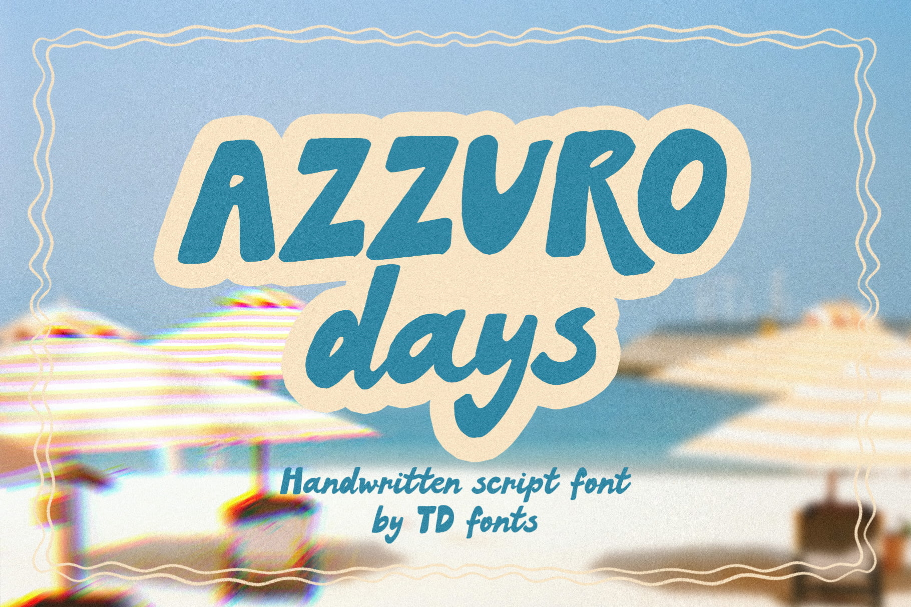 Azzurro Days bold handwritten script sans font duo for graphic design