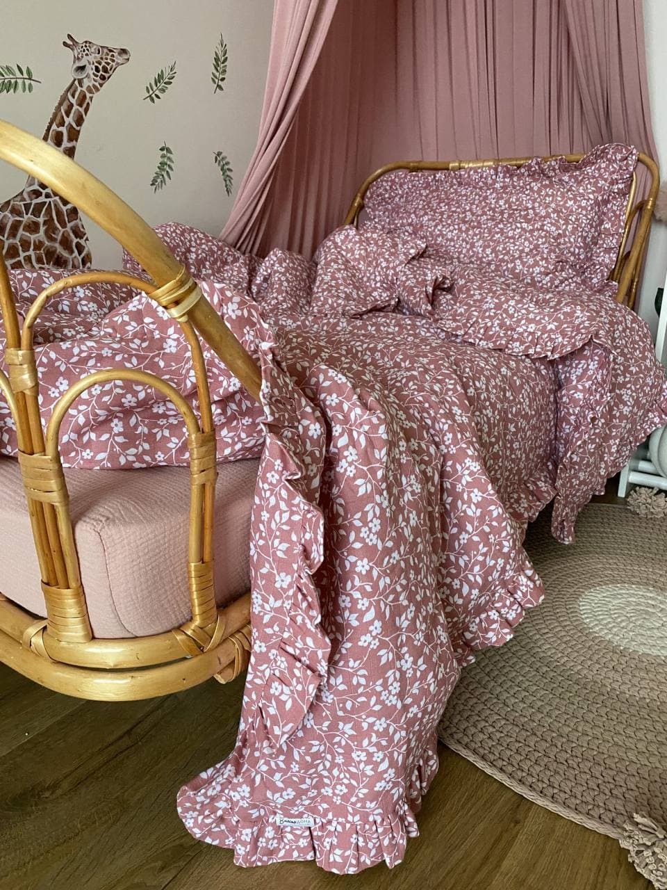 Одеяло из муслина в цветочек PREMIUM