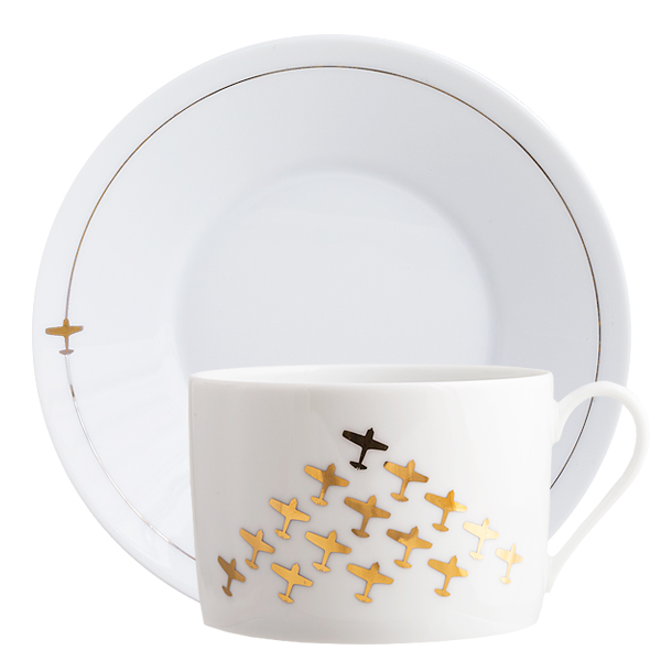 Чайная пара "Самолётики". Деколь