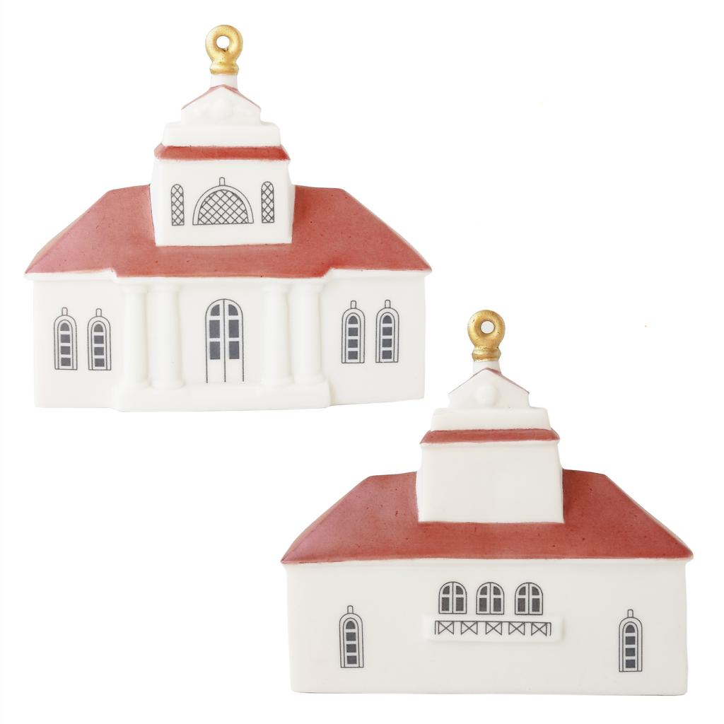 Елочная игрушка "Усадьба" декорированная