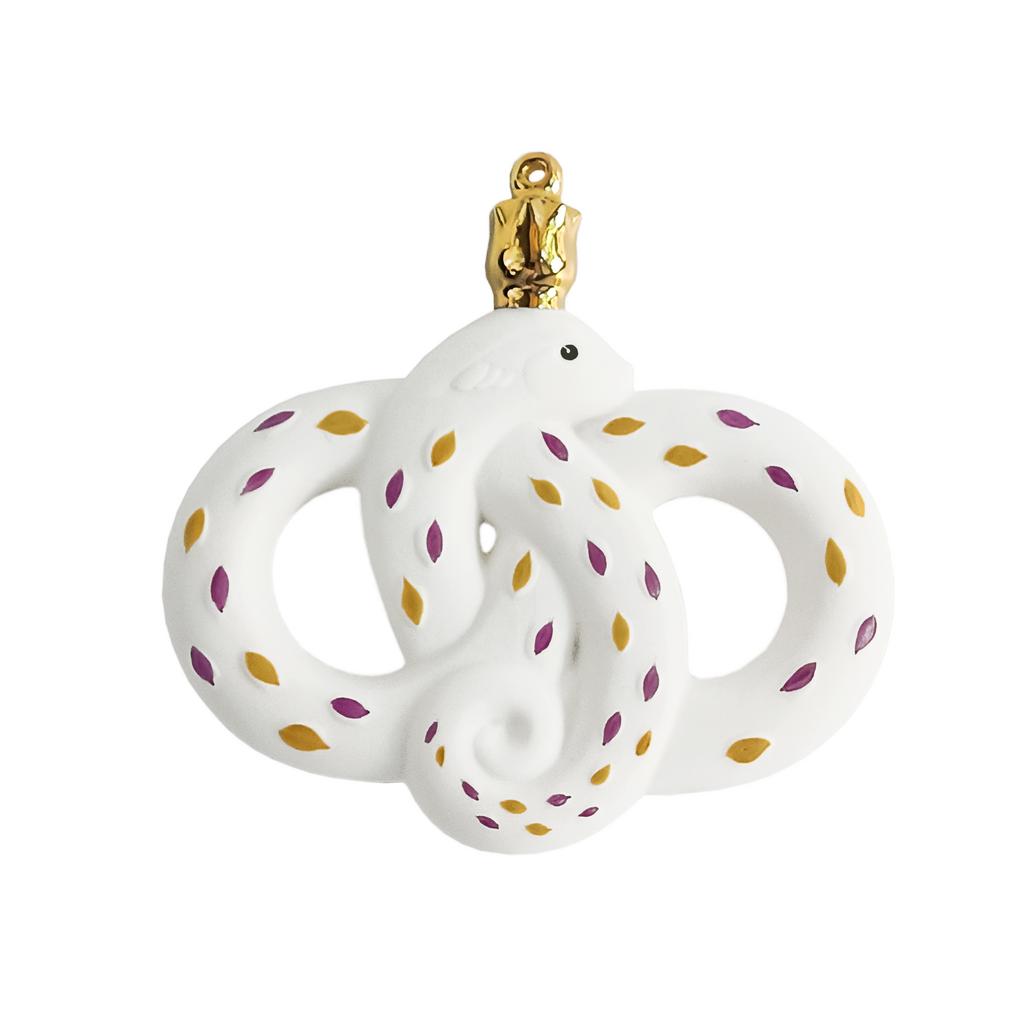 Елочная игрушка "Змейка" декорированная