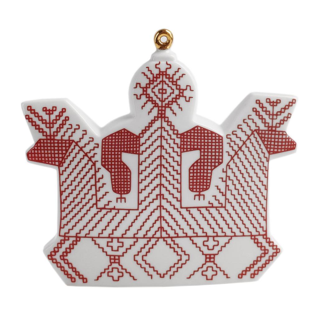 Елочная игрушка "Тяни-толкай" декорированная