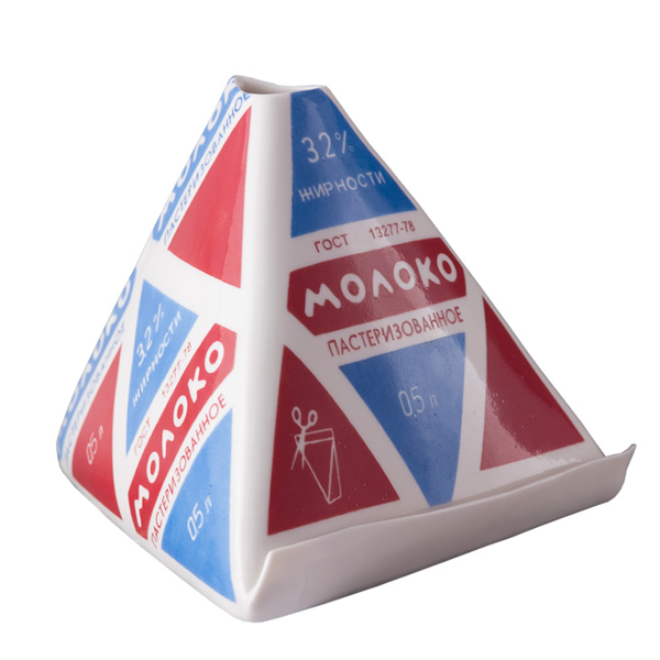 Пакет "Молоко" из фарфора. Открытый