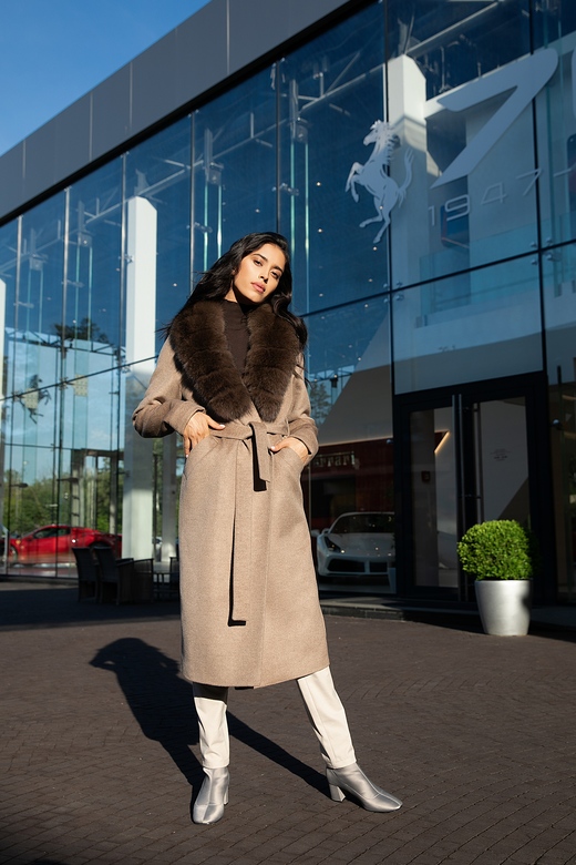 Пальто COAT-ROBE Classic цв. темно-бежевый  арт.м-471