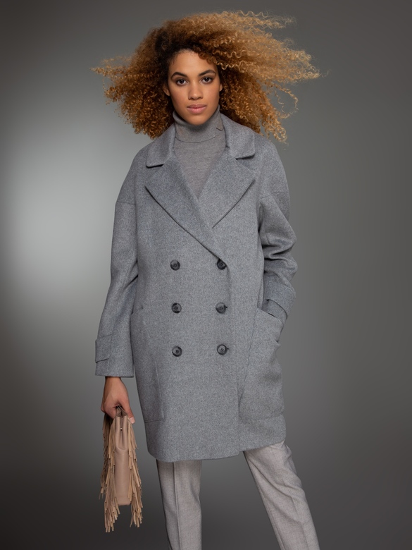 Пальто EMIRALD серый-меланж арт. м-413