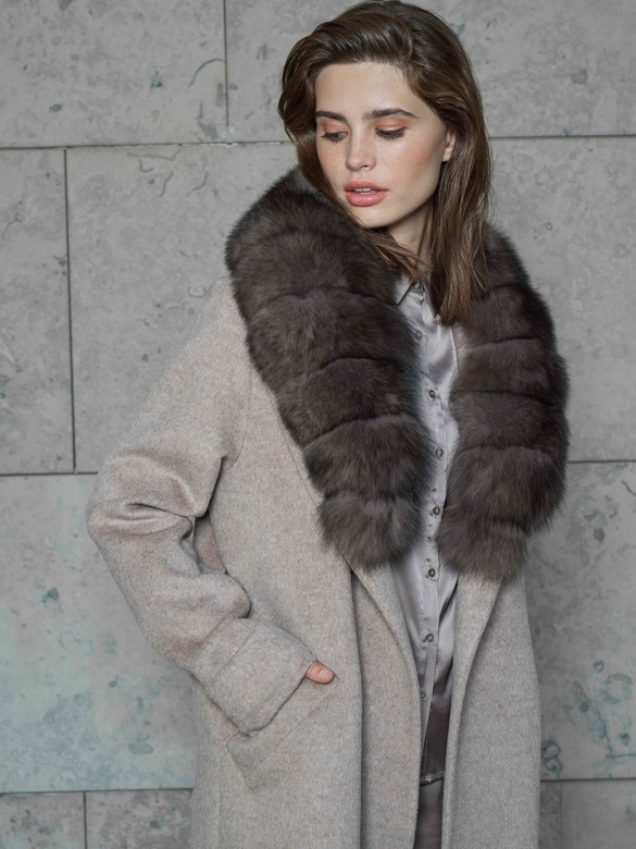 Пальто COAT-ROBE Classic цв. светло-бежевый  арт.м-471