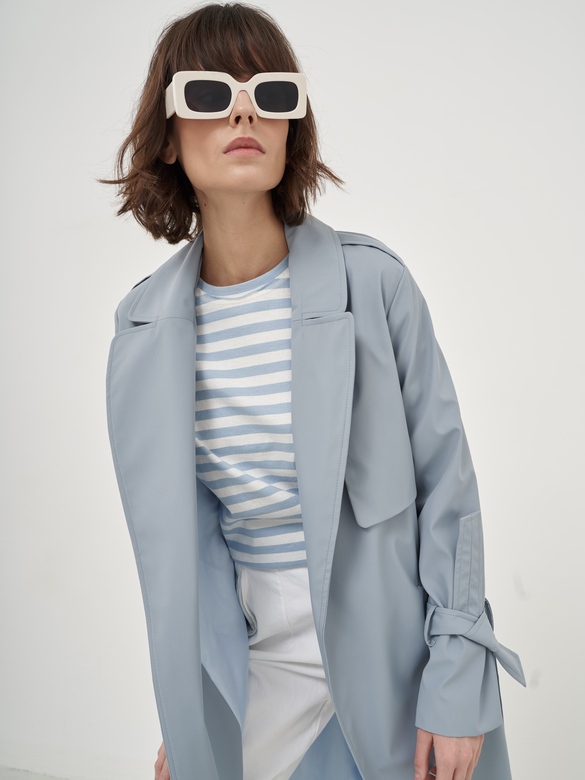 Плащ   Urban style пыльно-голубой арт. м-432