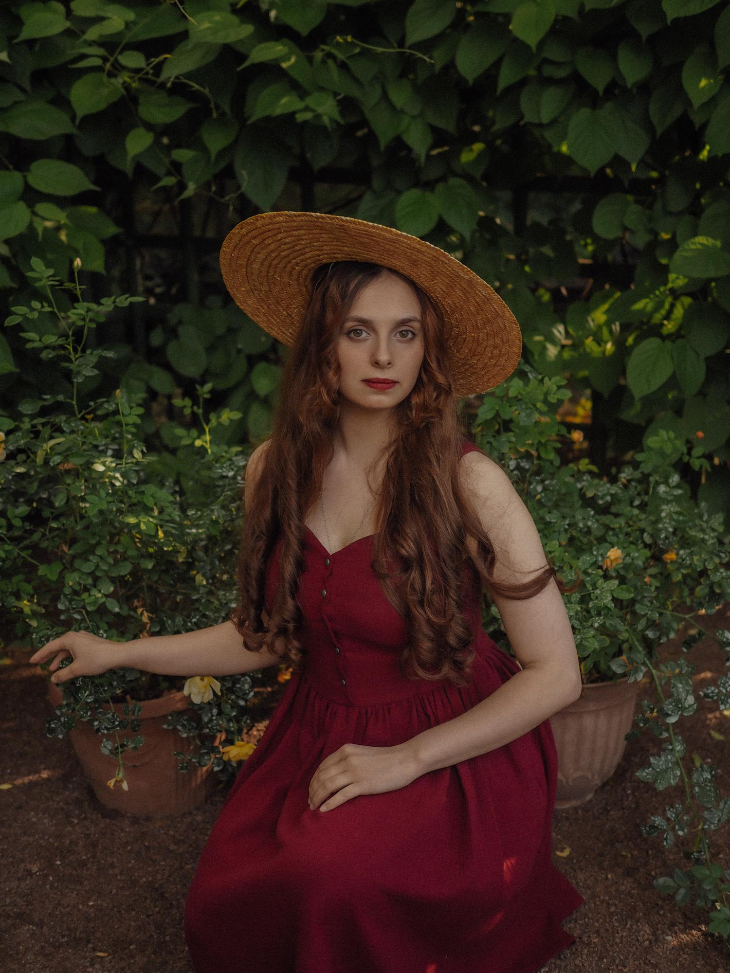 Сарафанчик "Таврический сад" из винного муслина