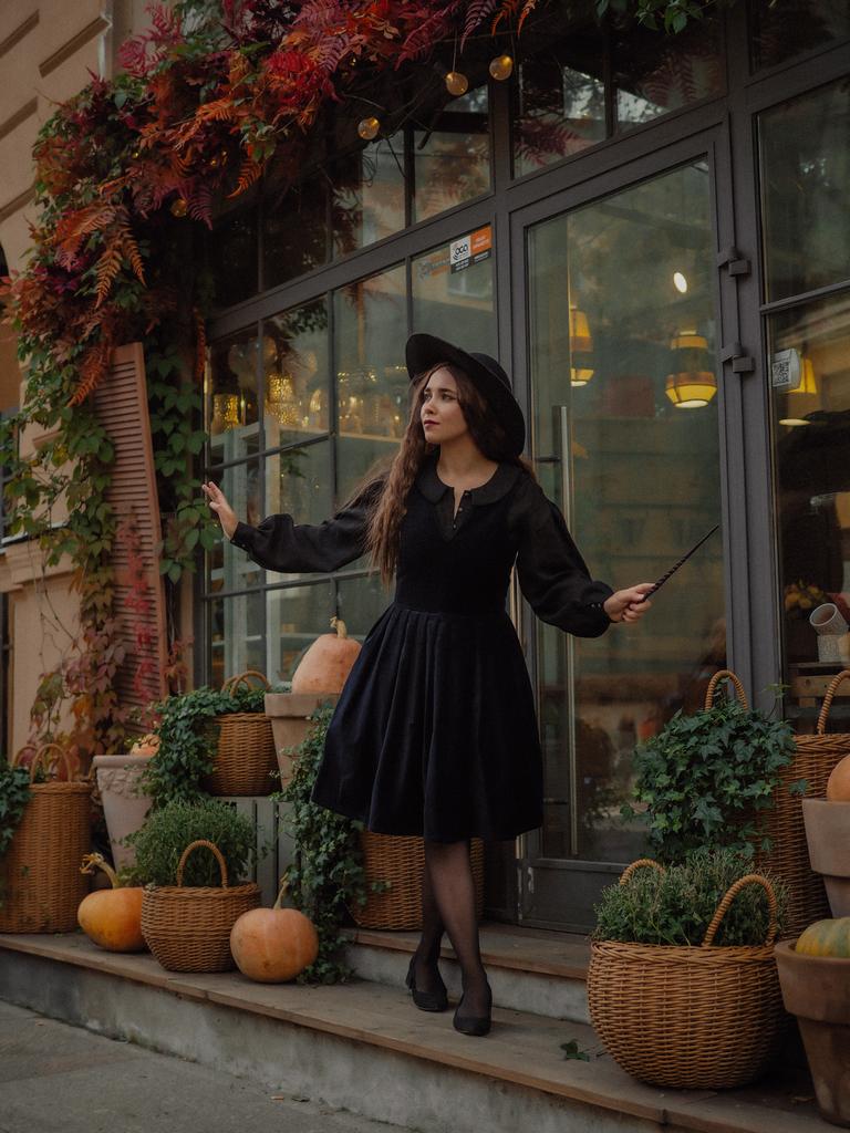 Сарафан "Вечер в саду" из темно-синего бархат