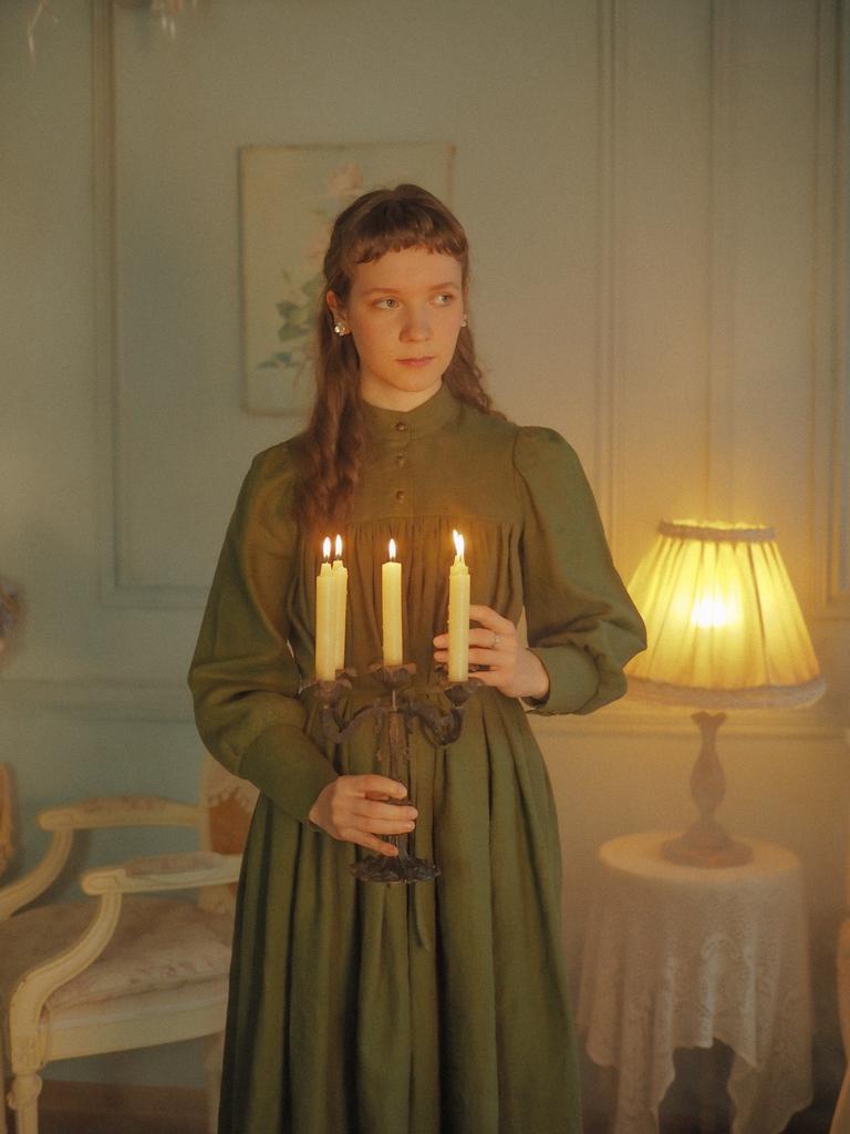 Платье «Мезенское» из льна хвоя