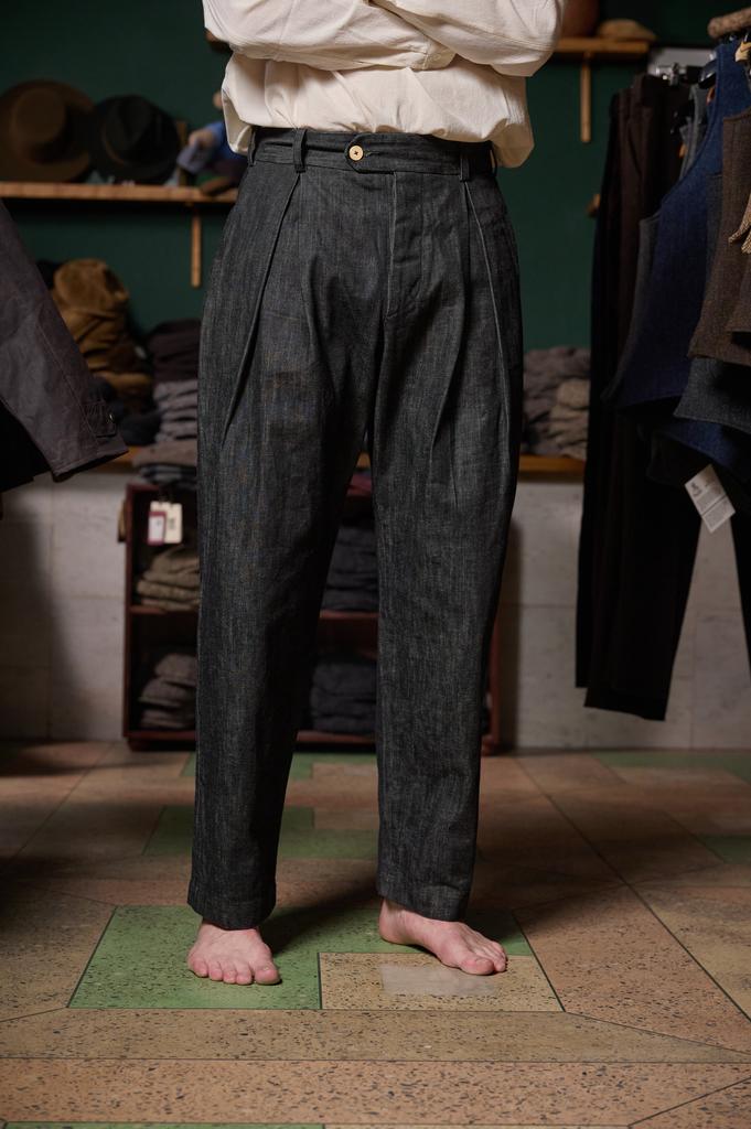 Рабочие брюки из вареного японского денима