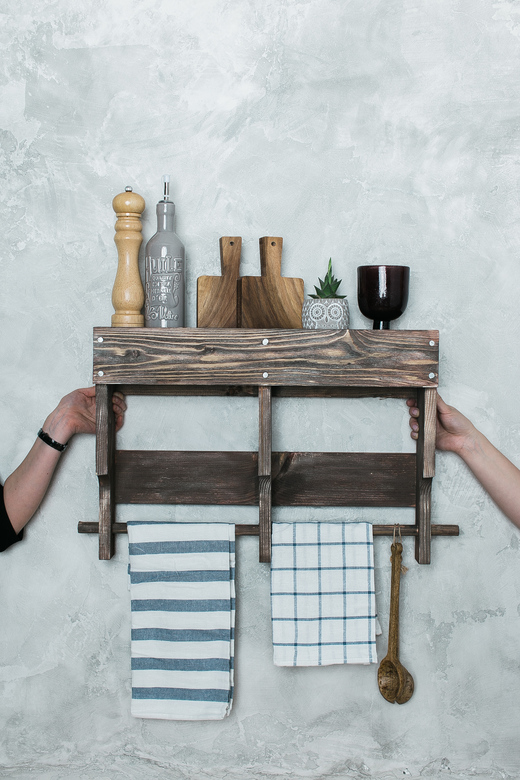 ПОЛКА КУХОННАЯ С ПЕРЕКЛАДИНАМИ