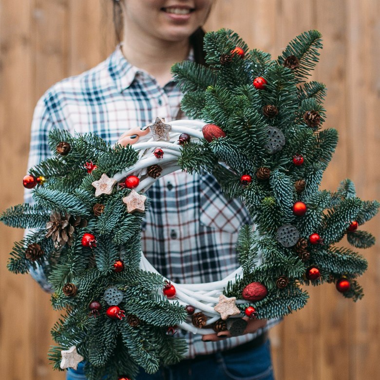 НОВОГОДНИЙ ИНТЕРЬЕРНЫЙ ВЕНОЧЕК