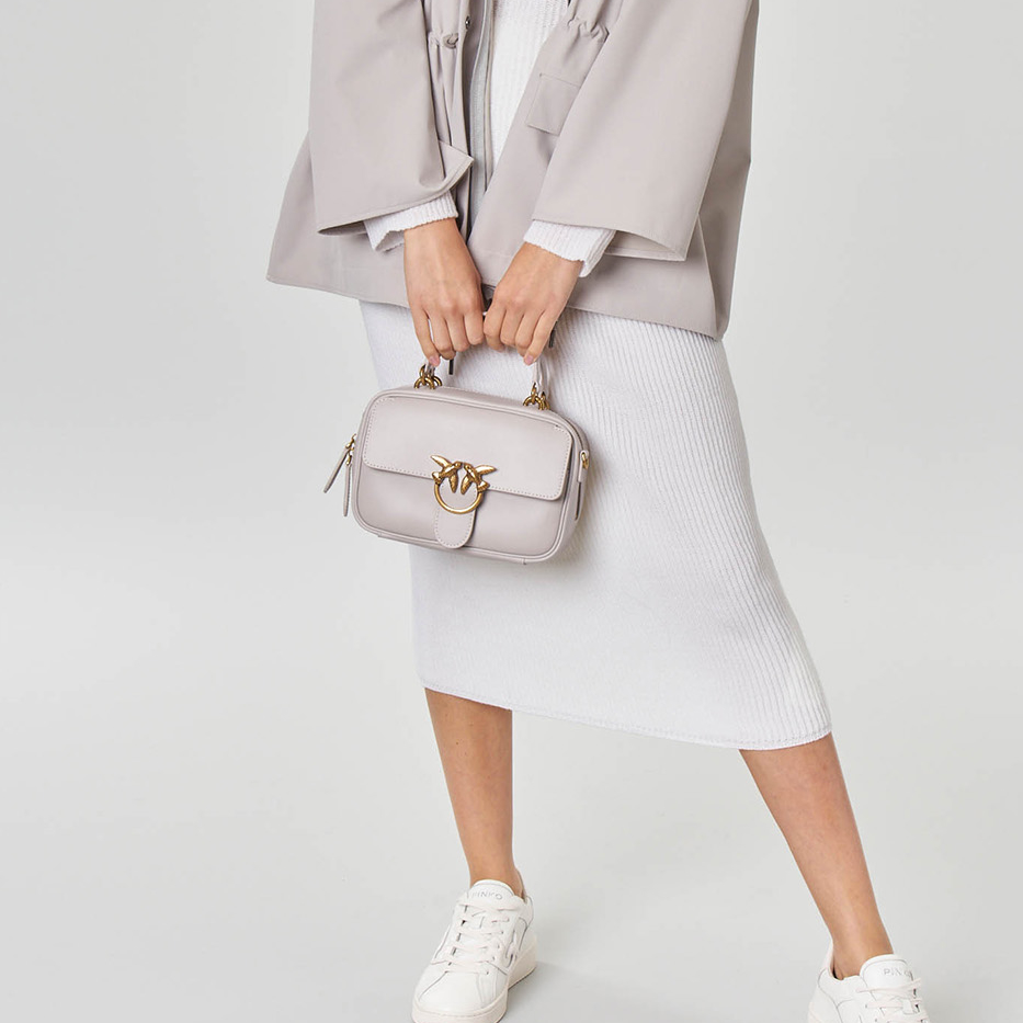 сумка PINKO MINI SQUARE BAG цвет Ghiaccio / серо-беж HBASQUARE09S