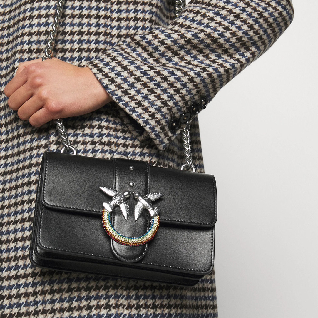 сумка PINKO MINI LOVE BAG ICON RAINBOW цвет black / черный HBLOVE01S
