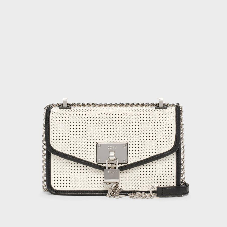 сумкаDKNY ELISSA SMALL PERFORATED SHOULDER BAG  цвет White/Black HBELISSA16S