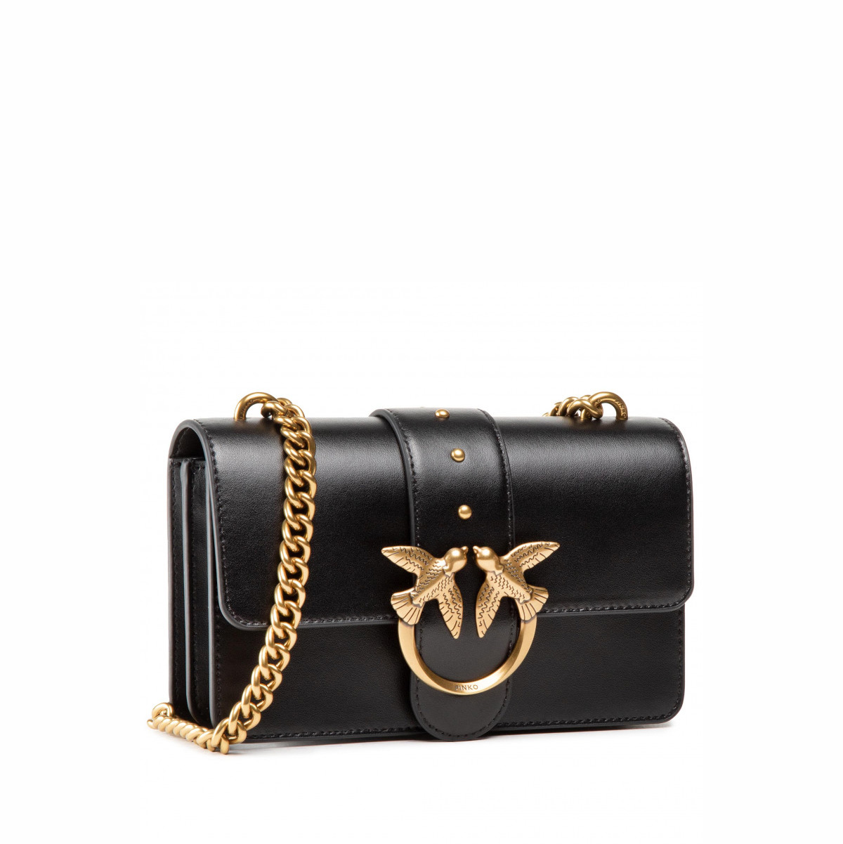 сумка PINKO MINI LOVE SIMPLY AW21/22 цвет LIMOUSINE BLACK ANTIQUE GOLD / Черный HBSIMPLY18S