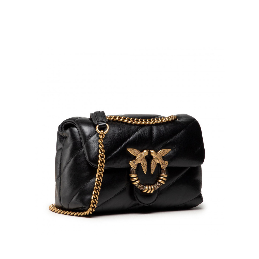 сумка PINKO MINI LOVE BAG PUFF MAXI QUILT JEWEL AW’21/22 цвет NERO LIMOUSINE / черный PUFFJEWEL01S