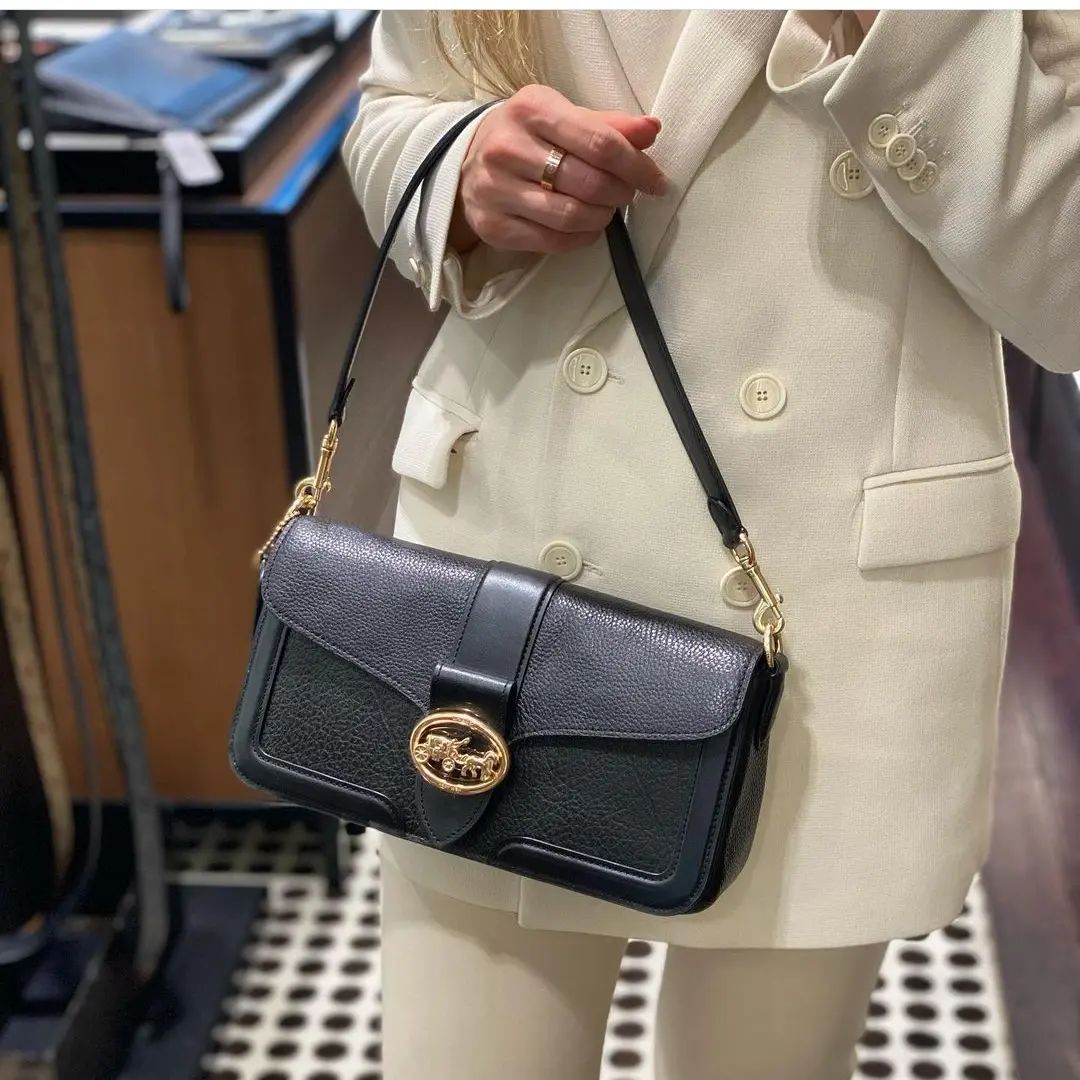 сумка COACH GEORGIE SHOULDER BAG Black/Gold / черный с золотом COGeorgie01S