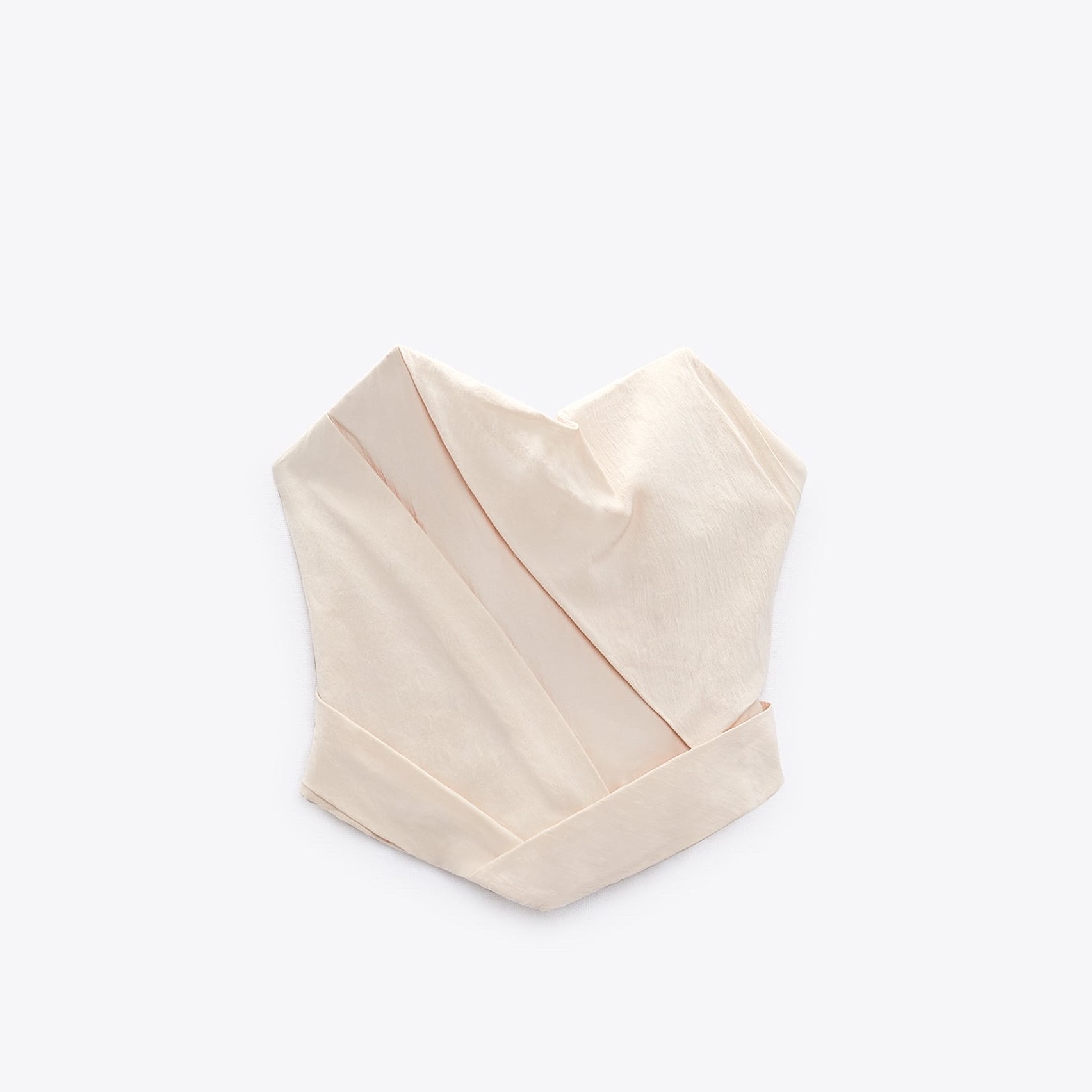 ZARA STRAPLESS DRAPED TOP ECRU M00347