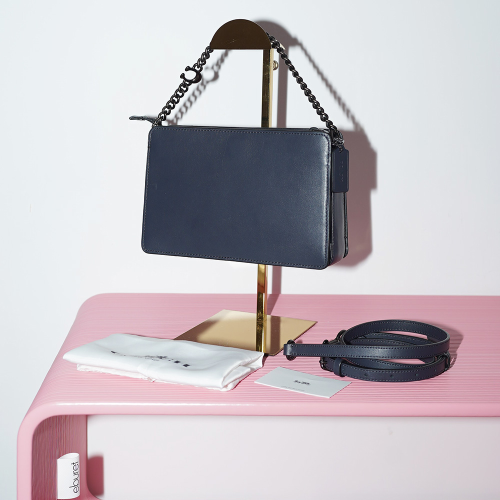 СУМКА COACH SIGNATURE CHAIN CROSSBODY NAVY BLUE / СИНИЙ M00011