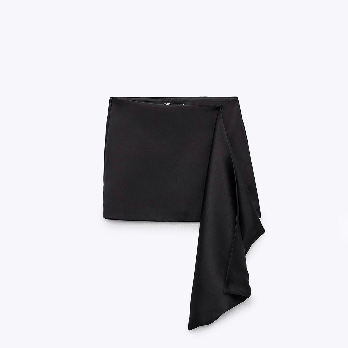 САТИНОВАЯ МИНИ ЮБКА ZARA SATIN MINI SKIRT BLACK M00540