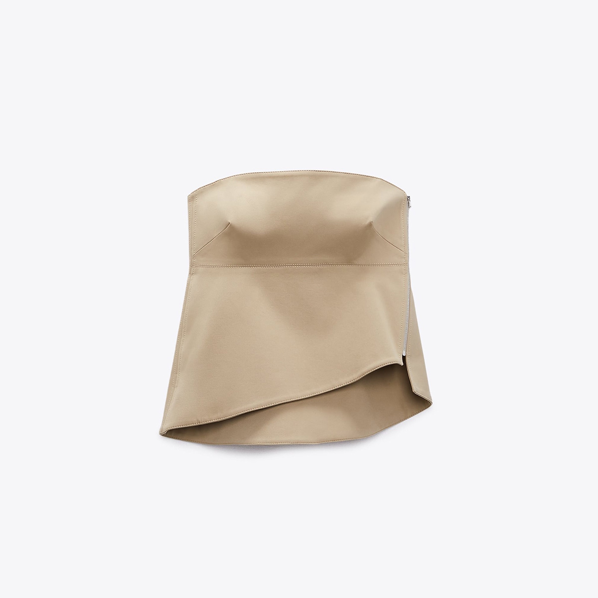 АССИМЕТРИЧНЫЙ ТОП БЮСТЬЕ ZARA ЦВЕТ БЕЖ M00355