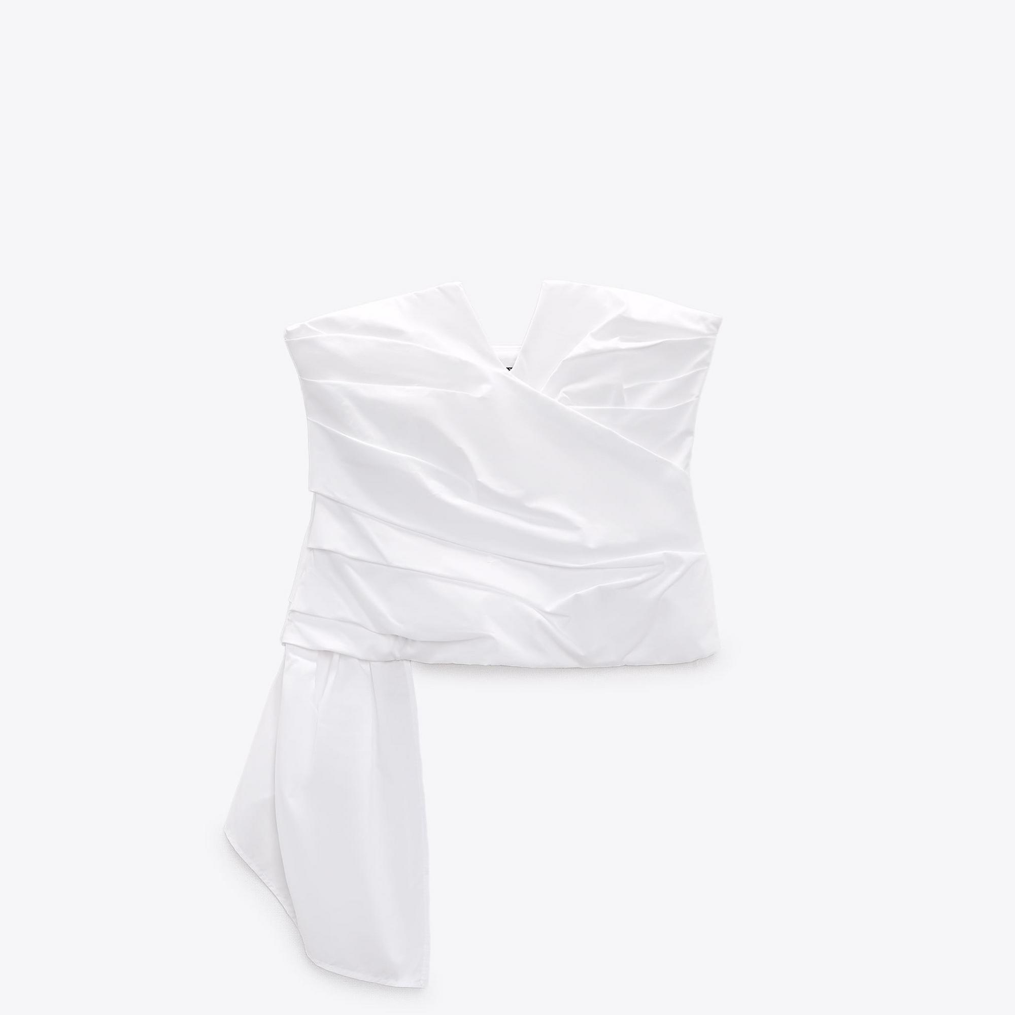 ТОП БЕЗ БРЕТЕЛЕК ZARA ЦВЕТ БЕЛЫЙ M00348