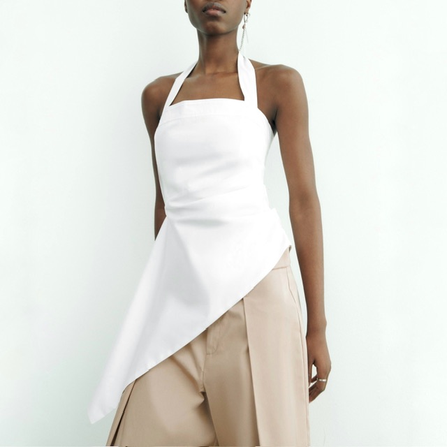 АСИММЕТРИЧНЫЙ ТОП БЕЗ БРЕТЕЛЕК ZARA ЦВЕТ БЕЛЫЙ M00353
