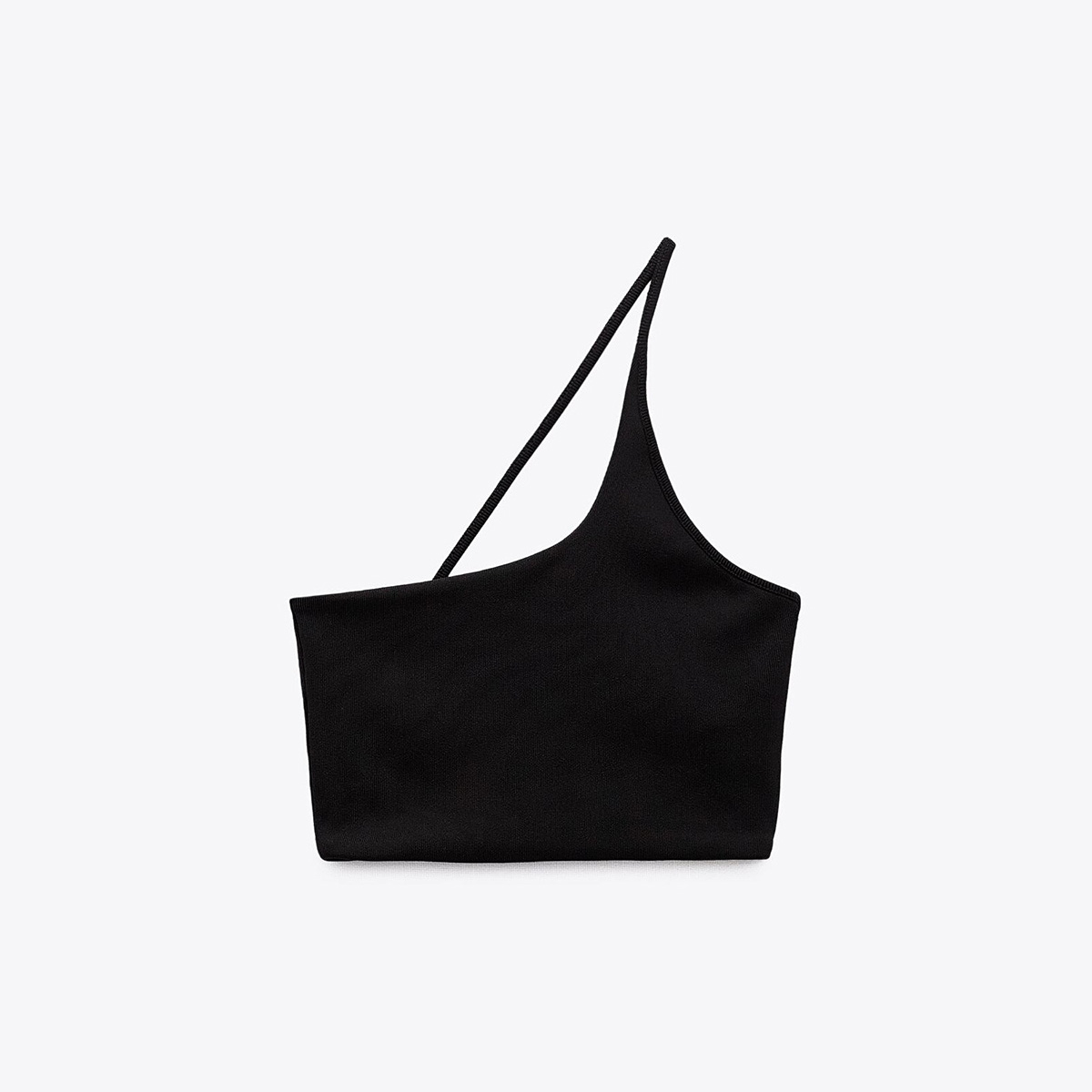 АССИМЕТРИЧНЫЙ УКОРОЧЕННЫЙ ТОП ZARA ЧЕРНЫЙ M00309