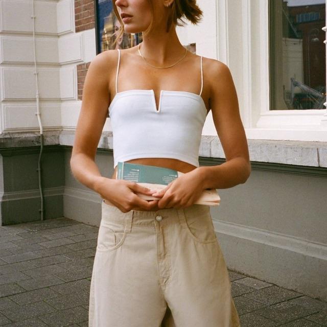 ТОП БАНДО В РУБЧИК ZARA БЕЛЫЙ M00312