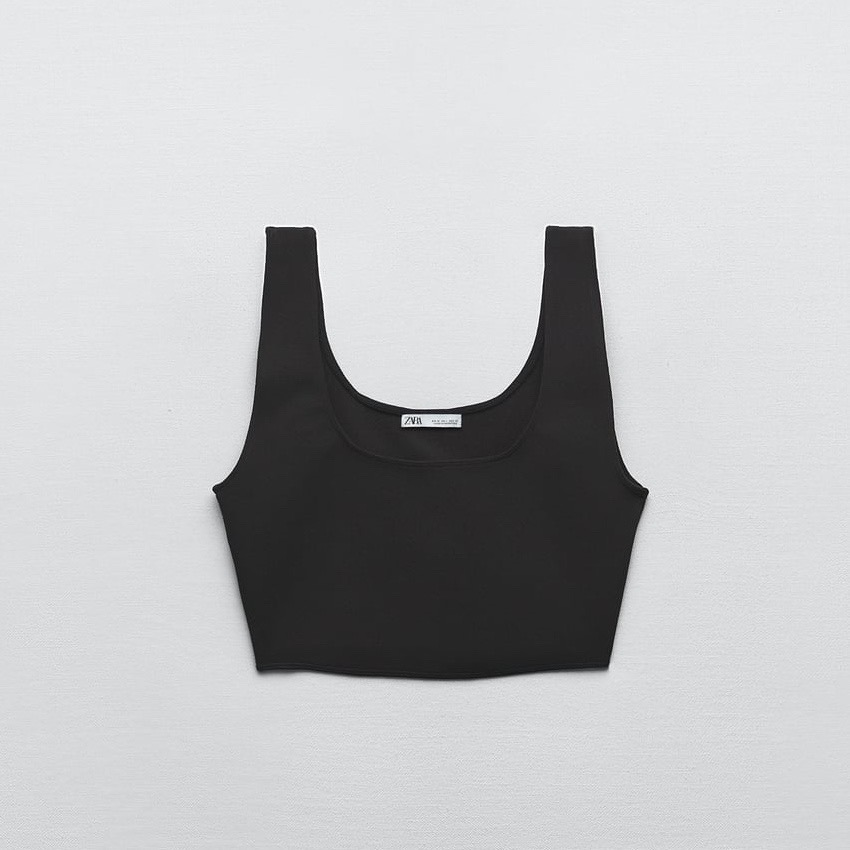 УКОРОЧЕННЫЙ СКУЛЬПТУРИРУЮЩИЙ ТОП  ZARA ЧЕРНЫЙ M00323
