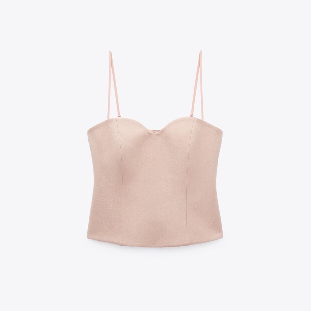 ТОП-БЮСТЬЕ ZARA ЦВЕТ БЕЖЕВО-РОЗОВЫЙ M00358