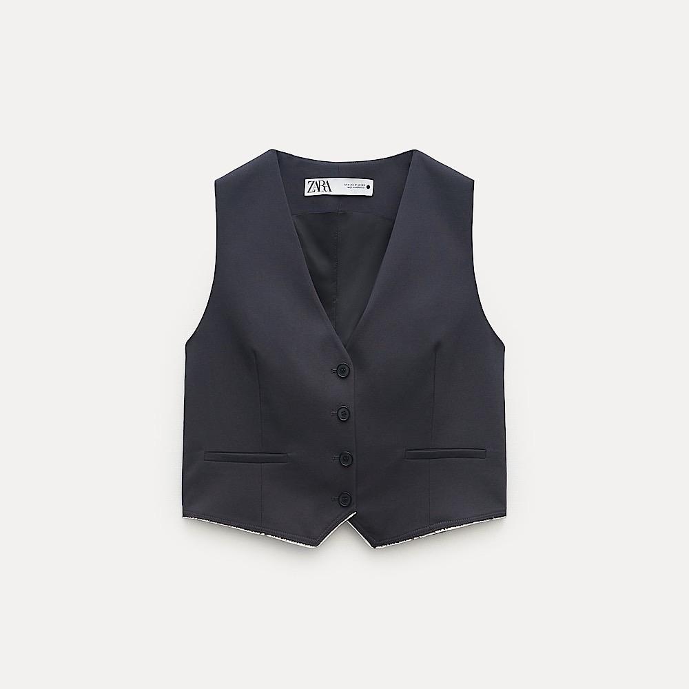 ЖИЛЕТ ZARA ZW COLLECTION ЦВЕТ ТЕМНО-СЕРЫЙ M00367