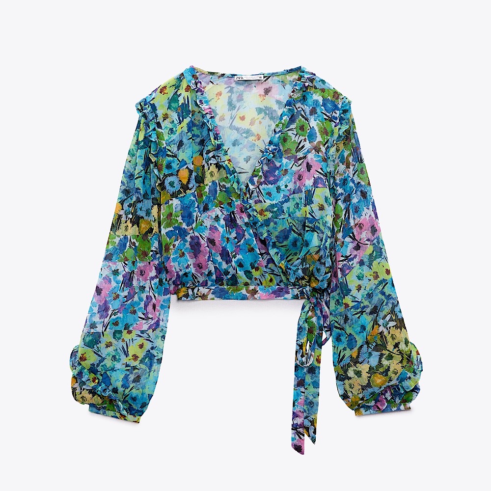 УКОРОЧЕННАЯ БЛУЗА ZARA ЦВЕТ МУЛЬТИ M00379