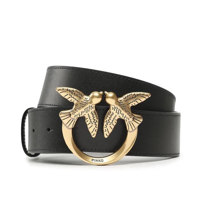 РЕМЕНЬ PINKO LOVE BIRDS BELT 4 СМ Black / Черный M00663