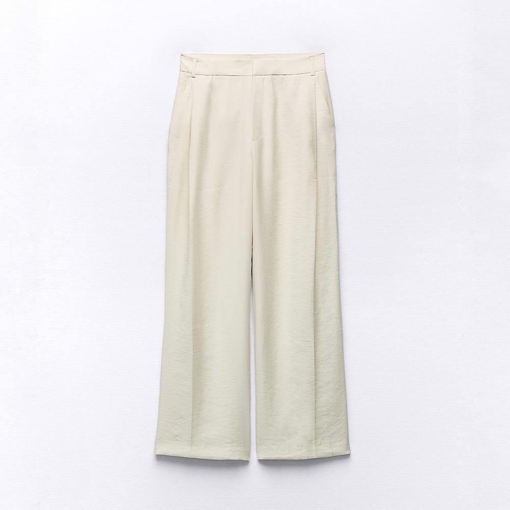 СВОБОДНЫЕ КОСТЮМНЫЕ БРЮКИ ZARA FULL LENGTH ECRU / ЭКРЮ M00447
