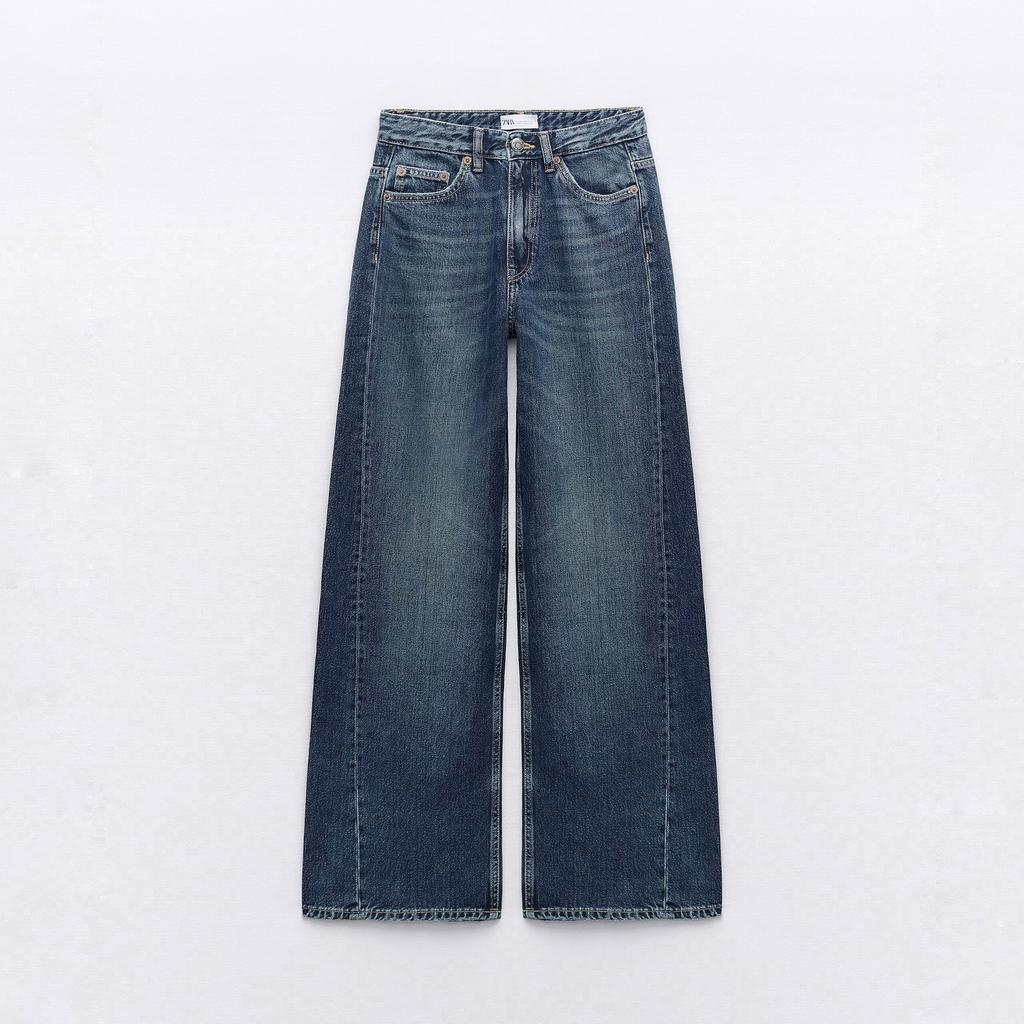 ШИРОКИЕ ДЖИНСЫ ПОЛНОЙ ДЛИНЫ ZARA ЦВЕТ NAVY BLUE / ТЕМНО-СИНИЙ M00521