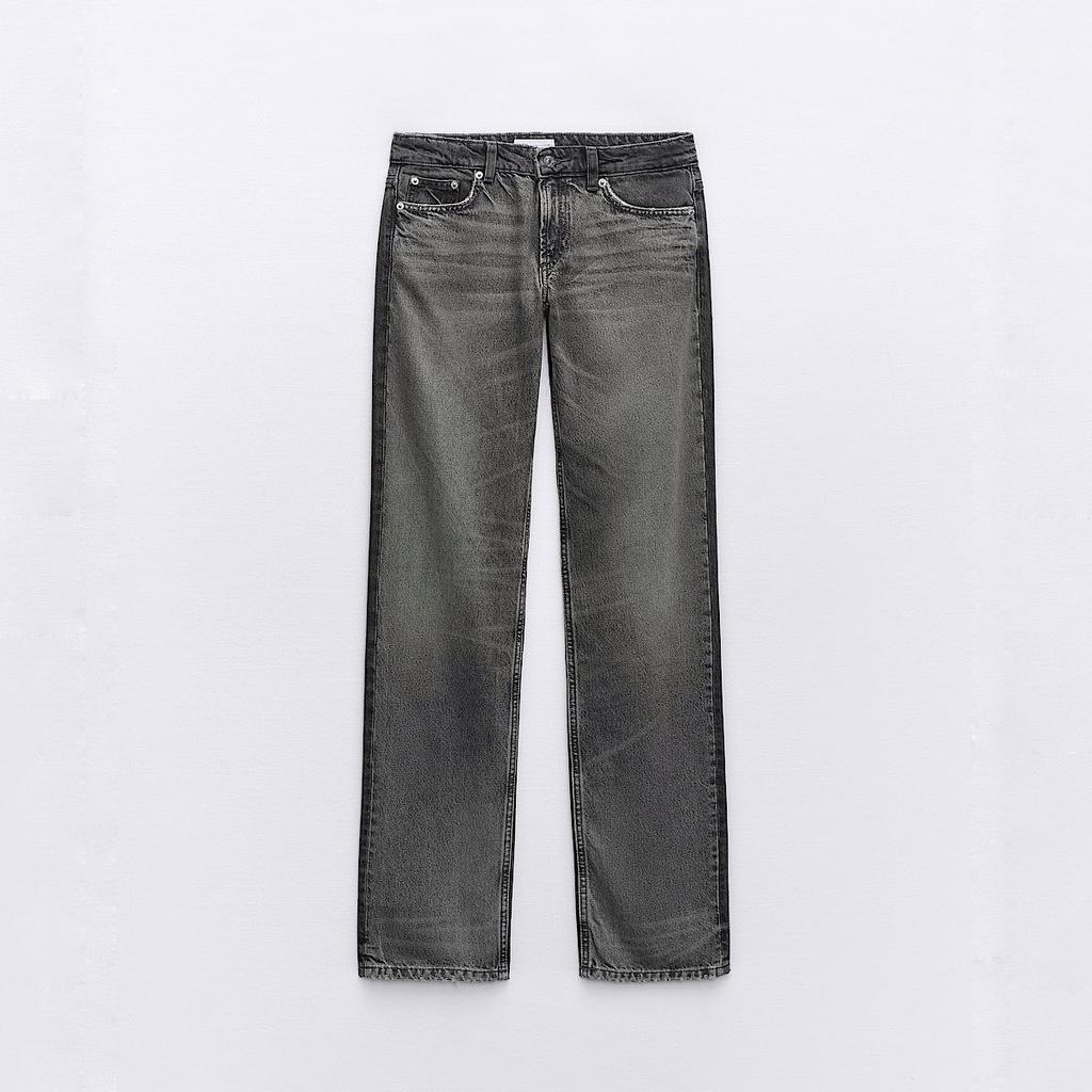 ДЖИНСЫ ПОЛНОЙ ДЛИНЫ НА НИЗКОЙ ТАЛИИ ZARA ЦВЕТ ANTHRACITE GREY / ТЕМНО-СЕРЫЙ M00502