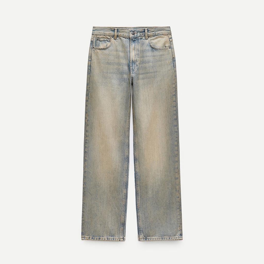 ДЖИНСЫ ZARA ZW COLLECTION BOYFRIEND MID-RISE ЦВЕТ FADED BLUE / ПЫЛЬНО-ГОЛУБОЙ M00495