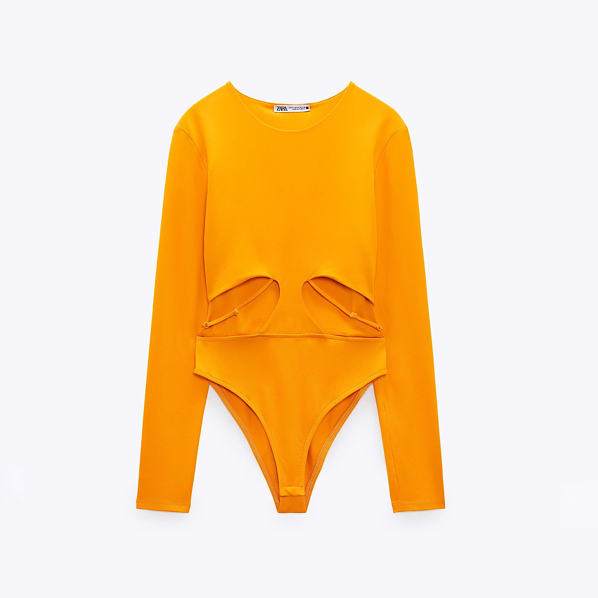 БОДИ С ВЫРЕЗАМИ ZARA CUT-OUT BODYSUIT ЦВЕТ ORANGE / ОРАНЖЕВЫЙ M00387