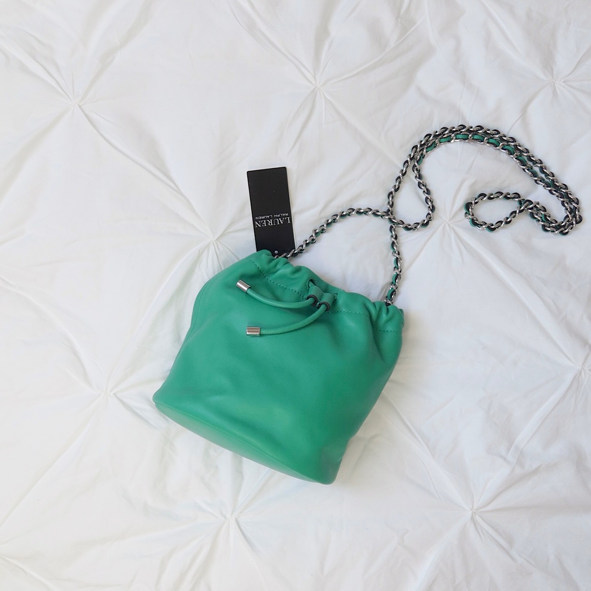 СУМКА LAUREN RALPH LAUREN EMMY 19 BUCKET BAG SUMMER Palm leaf / зеленый M00646