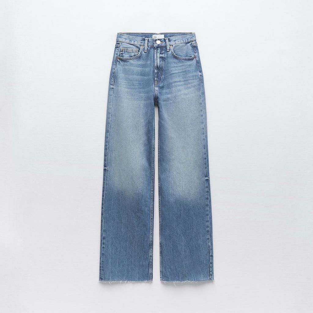 ДЖИНСЫ ZARA TRF WIDE-LEG HIGH-WAIST FULL LENGTH JEANS BLUE M00512