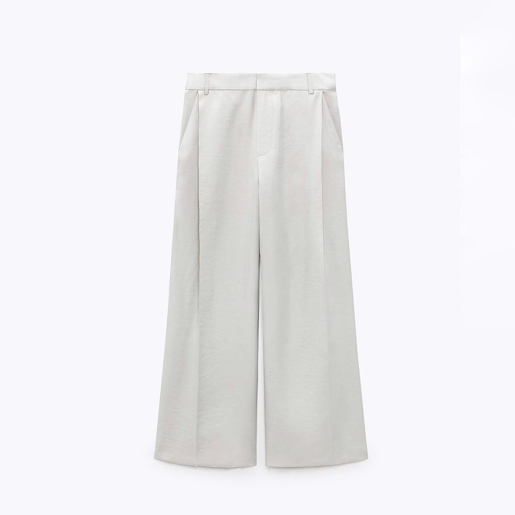 СВОБОДНЫЕ БРЮКИ ZARA FULL LENGTH TROUSERS PEARL GREY / ЖЕМЧУЖНО-СЕРЫЙ M00448