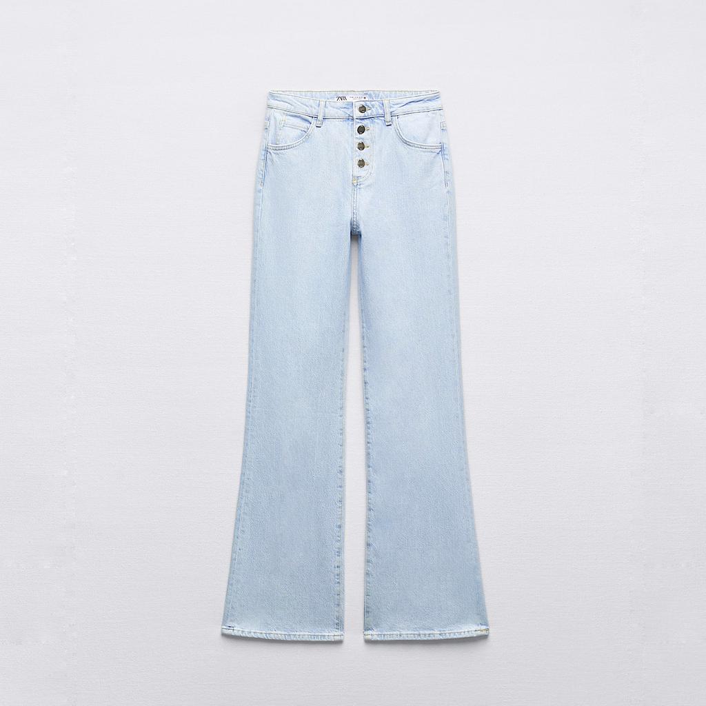 ДЖИНСЫ КЛЕШ НА ВЫСОКОЙ ТАЛИИ Z1975 FLARE HIGH-WAIST FULL LENGTH JEANS LIGHT BLUE / СВЕТЛО-ГОЛУБОЙ M00484