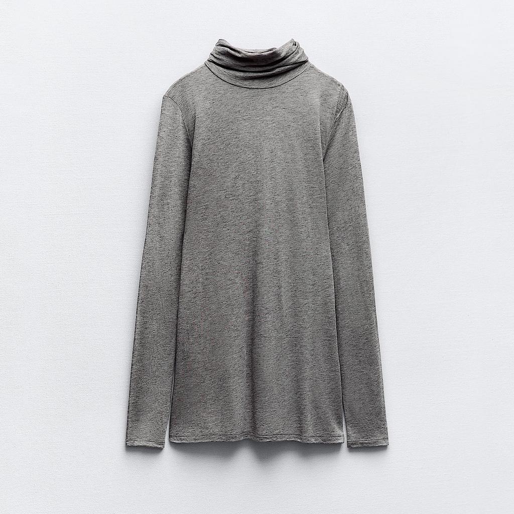 ВОДОЛАЗКА ZARA WOOL BLEND T-SHIRT GREY MARL M00249